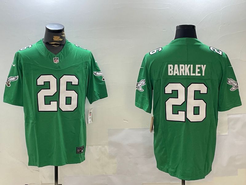 Men Philadelphia Eagles #26 Barkley Green Throwback Three generation 2024 Nike Limited NFL Jersey style 1->philadelphia eagles->NFL Jersey